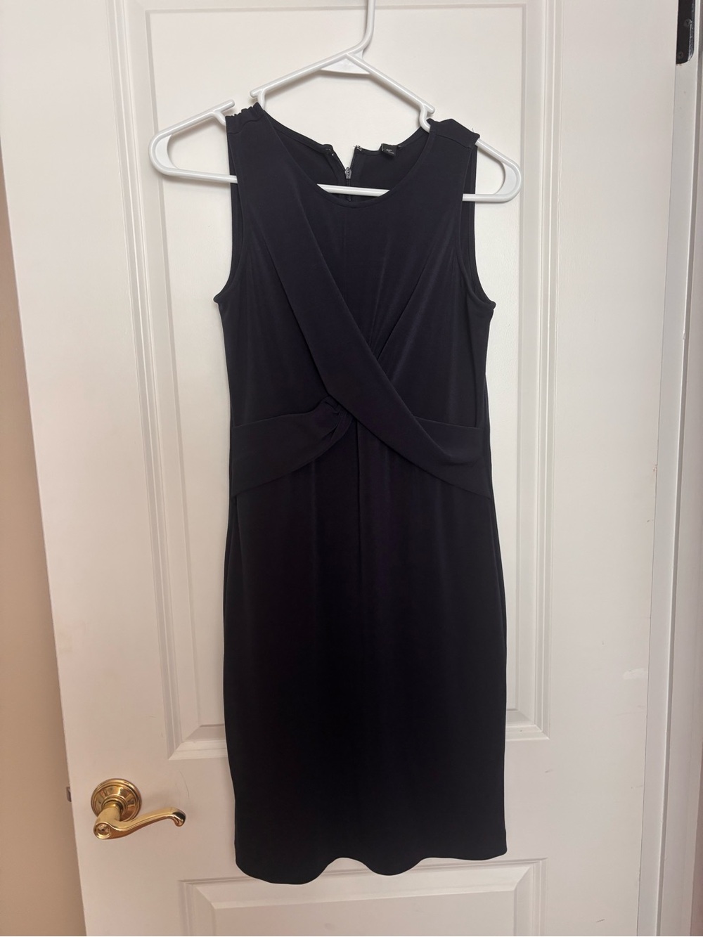 Classic dark navy blue Sleeveless Wrap-Front Dress